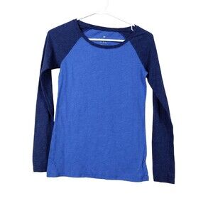 AEO Ultimate T Womens Size XS Shirt Blue Stretch Round Neck Long Sleeve
